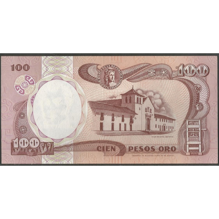 Billete de 100 Pesos 7 Ago 1991 BGW336 reverso