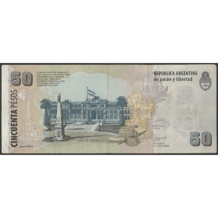Argentina 50 Pesos ND2003-13 Serie B P356 reverso