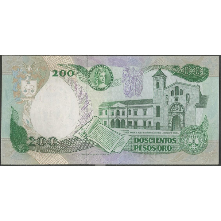 Billete de 200 Pesos 1 Abr 1989 BGW368 reverso