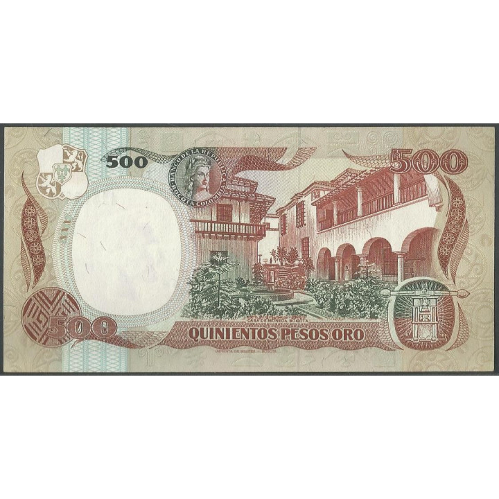 Billete de 500 Pesos 12 Oct 1987 BGW400 reverso
