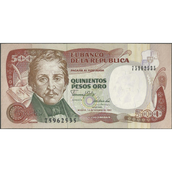 Billete de 500 Pesos 12 Oct 1990 BGW405