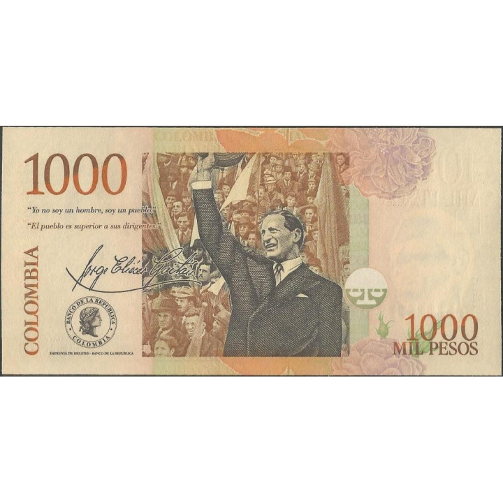 Billete de 1.000 Pesos 27 Ago 2014 BGW439R17 reverso