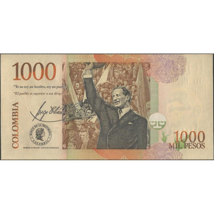 Billete de 1.000 Pesos 19 Ago 2015 BGW439R18 reverso