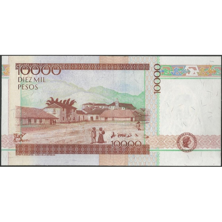 Billete de 10.000 Pesos 3 Ago 2014 BGW645 reverso