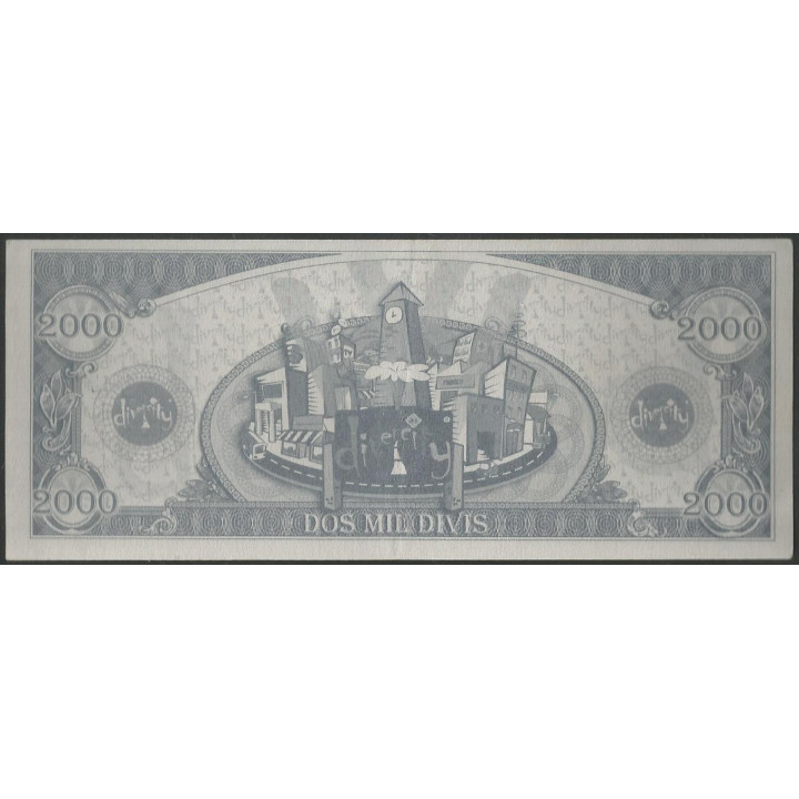 Billete de 2.000 Divis Gris Divercity reverso