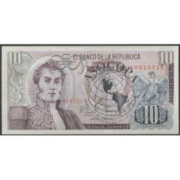 Billete de 10 Pesos Asocopa Sello Plata