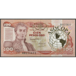 Billete de 100 Pesos Asocopa Sello Dorado