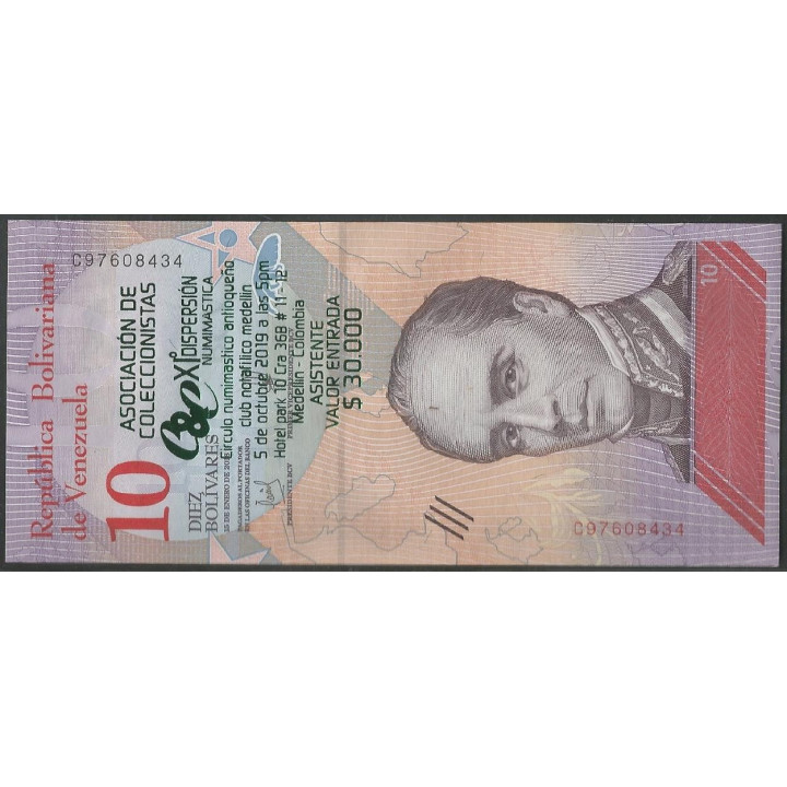 Billete de 10 Bolivares C & C XI Dispersion