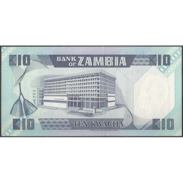 Zambia 10 Kwacha ND1980-88 P26e reverso