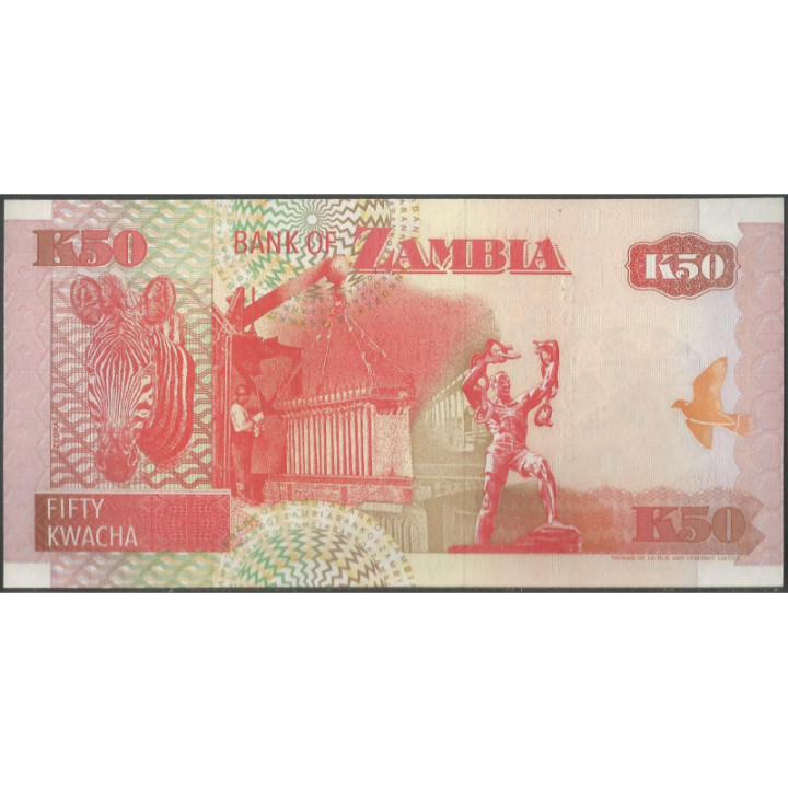 Zambia 50 Kwacha 1992 P37a reverso