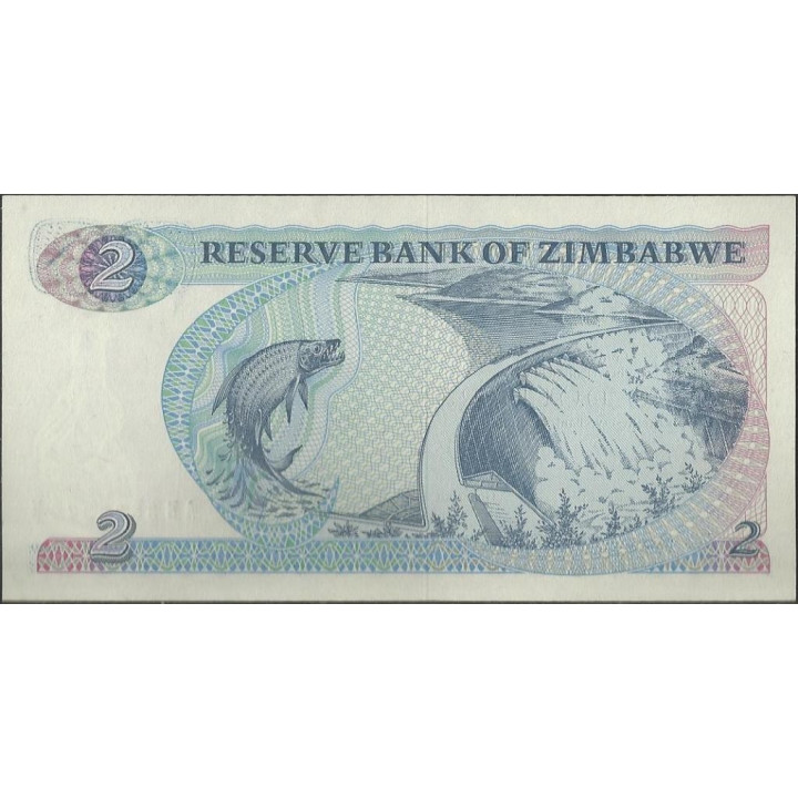 Zimbabwe 2 Dollars 1994 P1d reverso