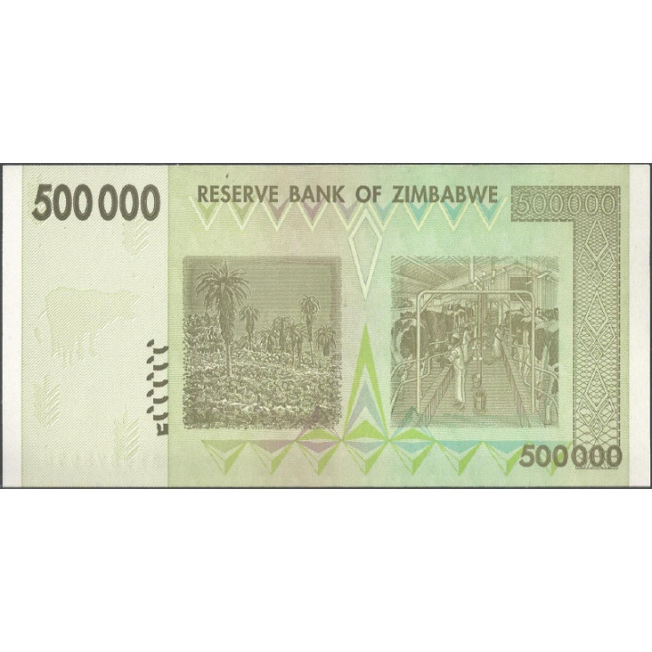 Zimbabwe 500.000 Dollars 5 Nov 2008 P76 reverso