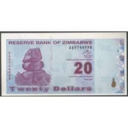 Zimbabwe 20 Dollars 2009 P95
