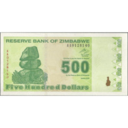 Zimbabwe 500 Dollars 2009 P98