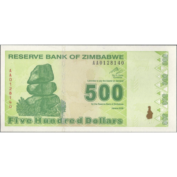 Zimbabwe 500 Dollars 2009 P98