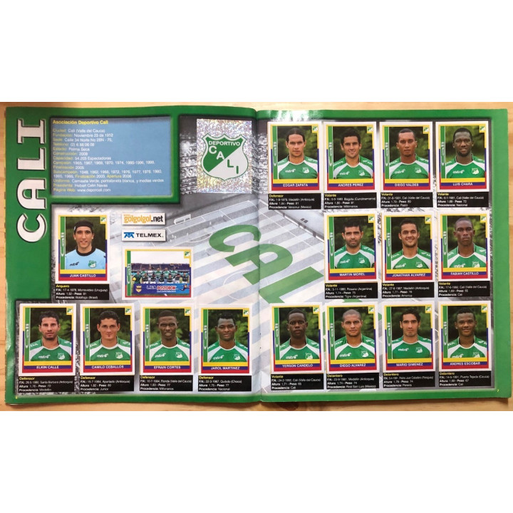 Futbol - Futbol Colombia FPC 10 Panini reverso