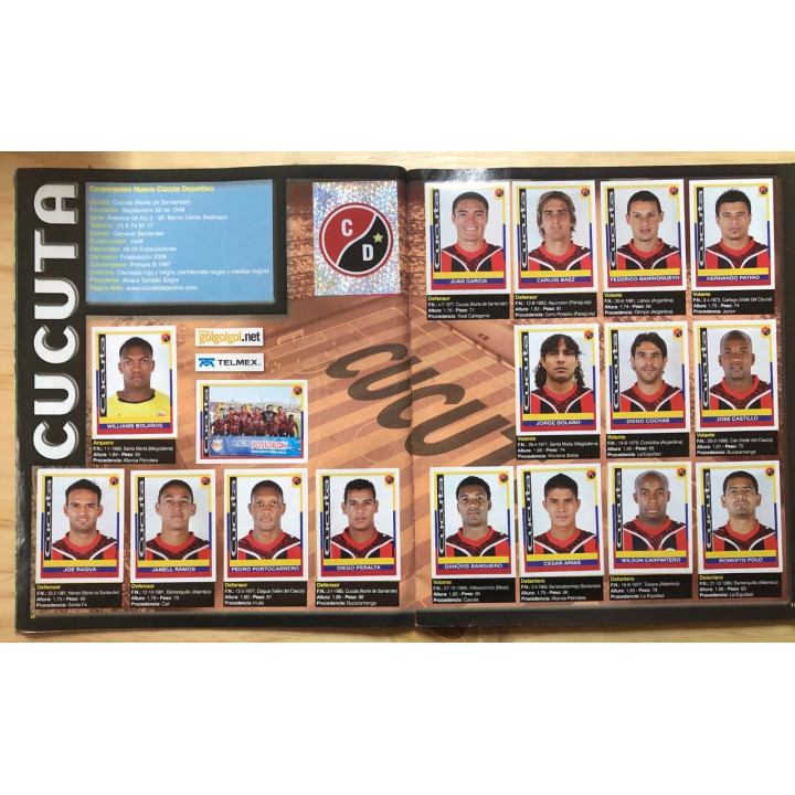 Futbol - Futbol Colombia FPC 10 Panini reverso