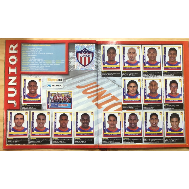 Futbol - Futbol Colombia FPC 10 Panini reverso