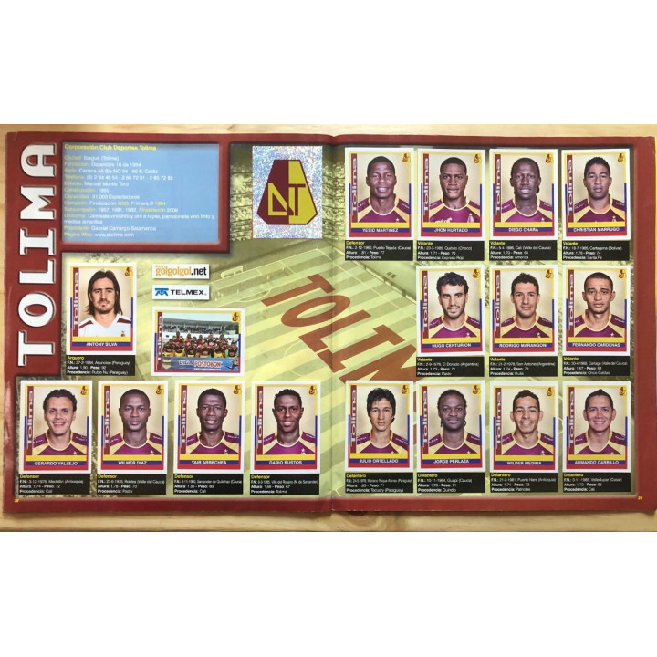 Futbol - Futbol Colombia FPC 10 Panini reverso