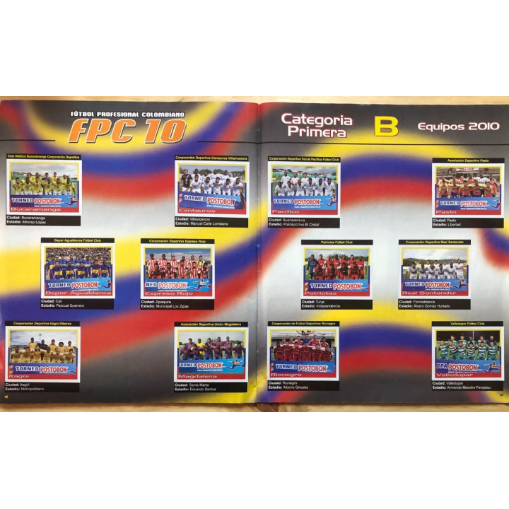 Futbol - Futbol Colombia FPC 10 Panini reverso