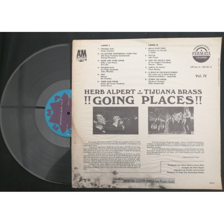 Herb Alpert & The Tijuana Brass - Going Places - Colombia reverso