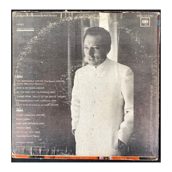 Andy Williams - Honey - Usa reverso