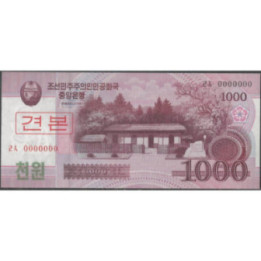 Korea del Norte 1.000 Won 2008 P64s Specimen
