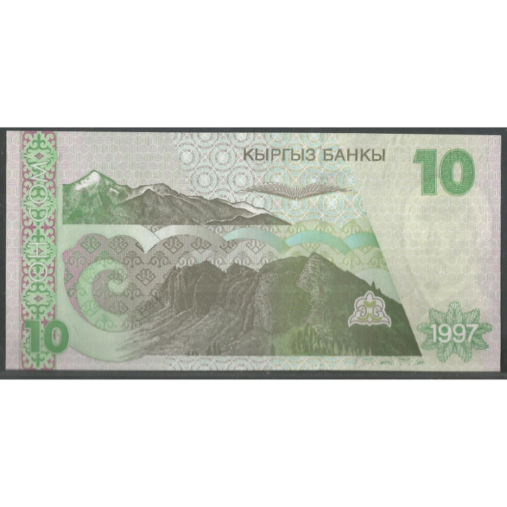 Kyuguistan 10 Som de 1997 P14a reverso
