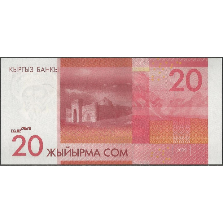 Kyrguistan 20 Som 2009 P24a reverso