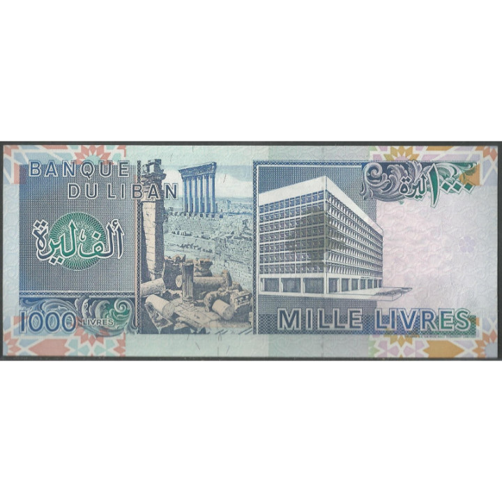 Libano 1.000 Livres 1988 P69a reverso