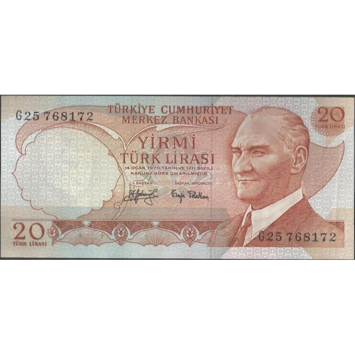 Turkya 20 Liras L1970 (1974) P187a