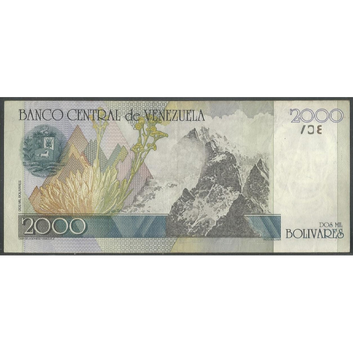 Venezuela 2.000 Bolivares 29 Oct 1998 A 8 Dig P80 reverso