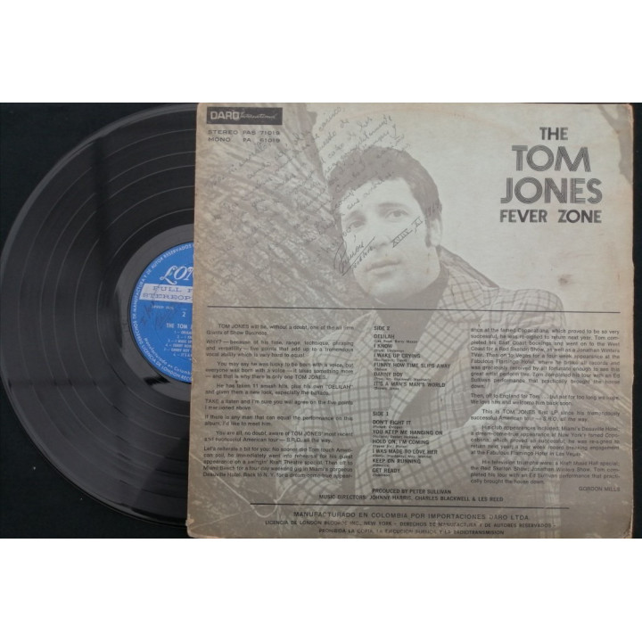 Tom Jones The Tom Jones Fever Zone - Colombia reverso