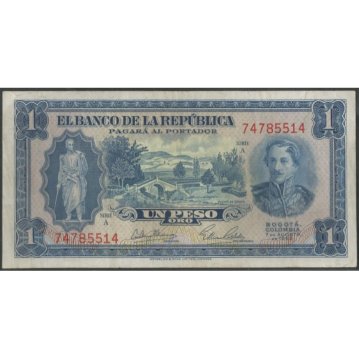 Billete de 1 Peso 7 Ago 1953 BGW043