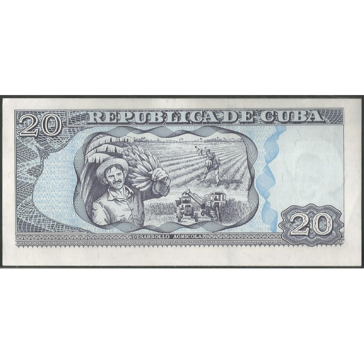 Cuba 20 Pesos 2001 P118c reverso