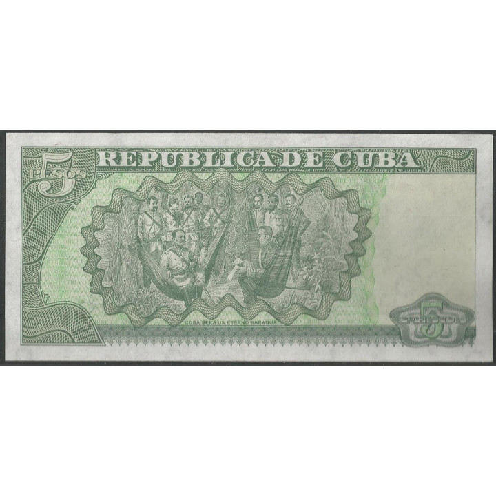 Cuba 5 Pesos 2001 P116d reverso