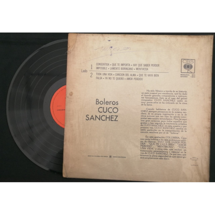 Cuco Sanchez Boleros - Colombia reverso