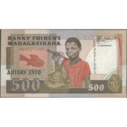 Madagascar 500 Francs ND1983-7 Firma 2 P71a