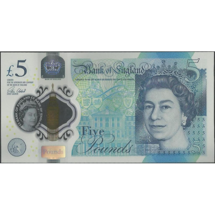 Inglaterra 5 Pounds 2015 P394a