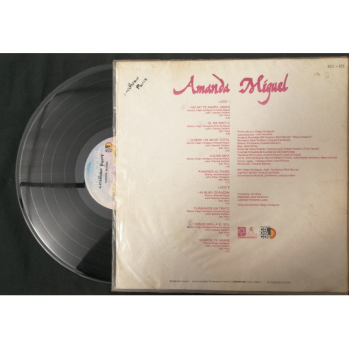 Amanda Miguel El Sonido Vol. 1 - Colombia reverso