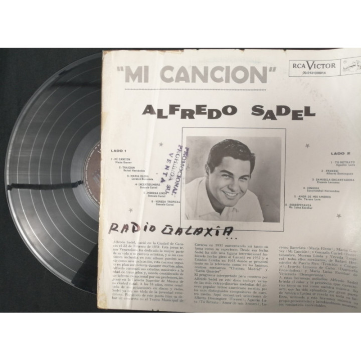 Alfredo Sadel ''Mi Cancion'' - Colombia reverso