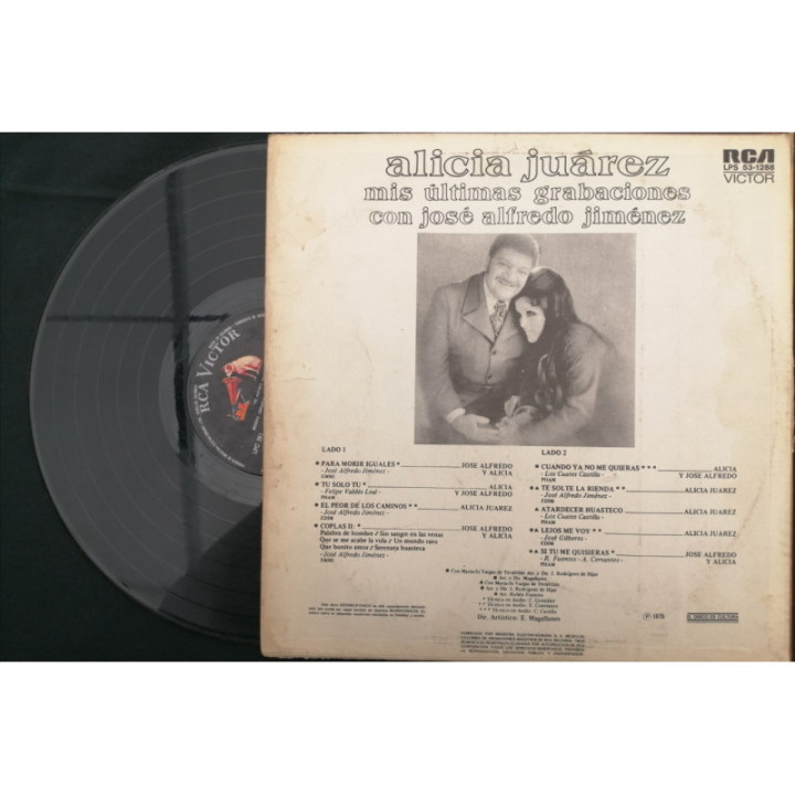 Alicia Juarez Mis Ultimas Grabaciones Con Jose Alfredo Jimenez - Colombia reverso