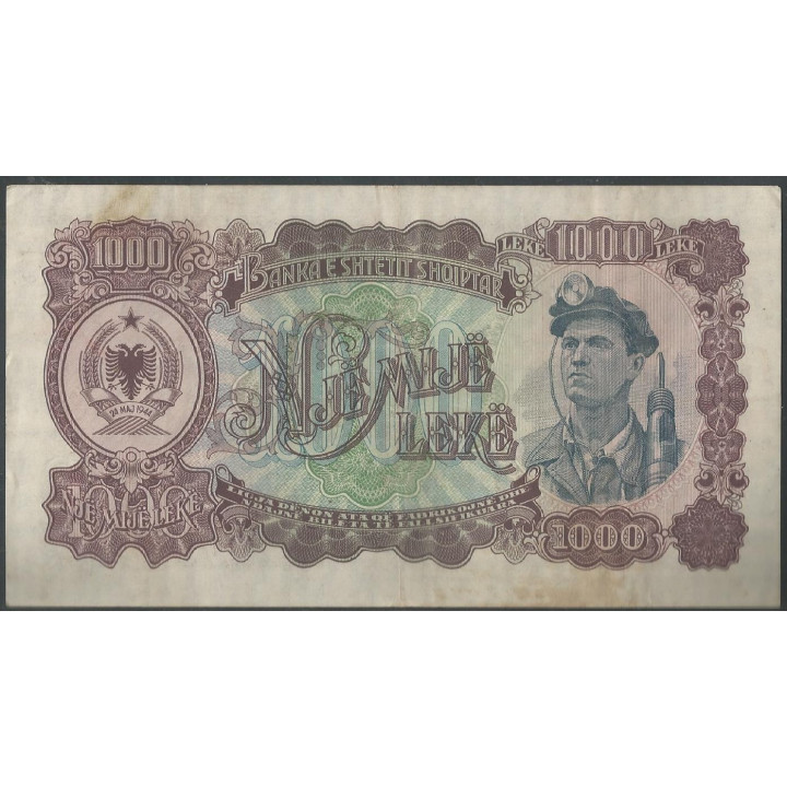 Albania 1.000 Leke 1949 P27A reverso