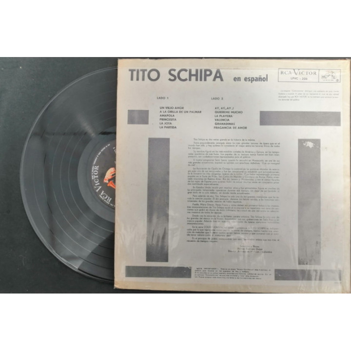 Tito Schipa Aquellas Canciones - Colombia reverso