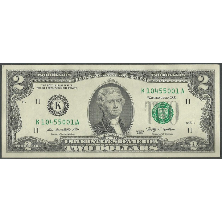 Estados Unidos 2 Dollars 2009 K P530A