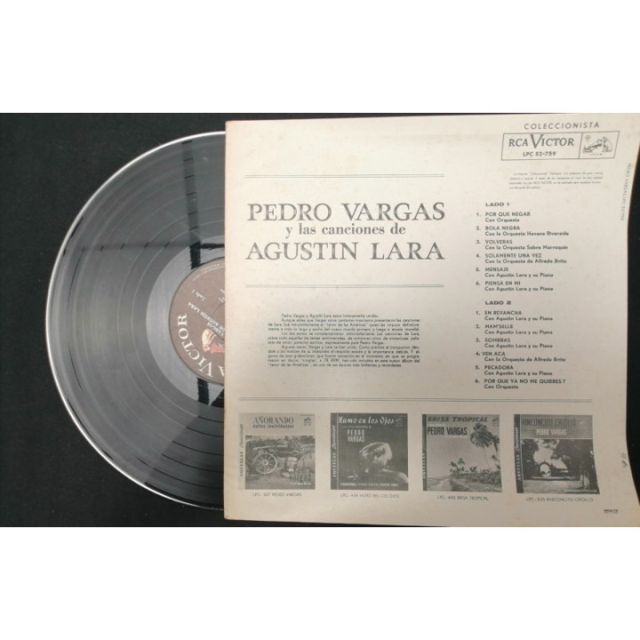 Pedro Vargas Y Las Canciones De Agustin Lara - Colombia reverso