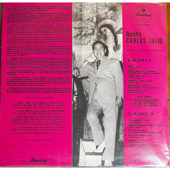 Carlos Julio Ramirez Nuestro... - reverso