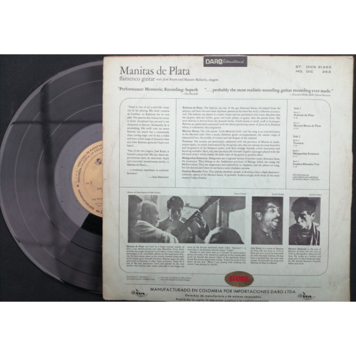 Manitas De Plata La Primeras Grabaciones - Colombia reverso
