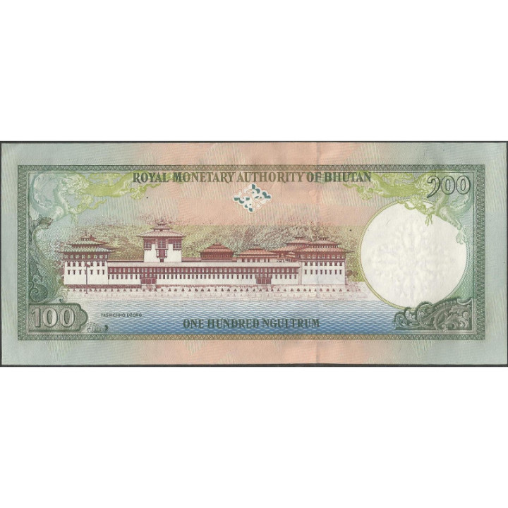 Bhutan 100 Ngultrum ND2000 P25 reverso