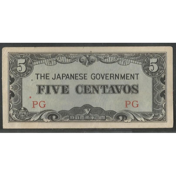 Filipinas Ocupacion Japonesa WWII 5 Centavos ND1942 PG P103a
